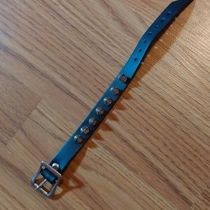 Black leather spiked bracelet